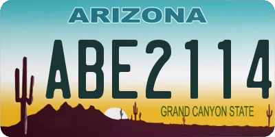 AZ license plate ABE2114