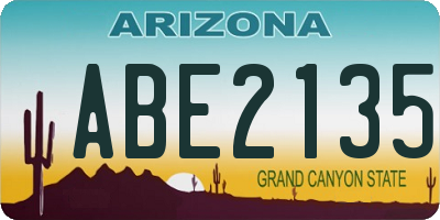 AZ license plate ABE2135