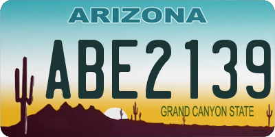AZ license plate ABE2139