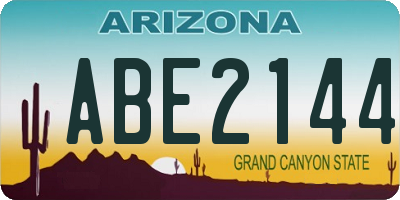 AZ license plate ABE2144