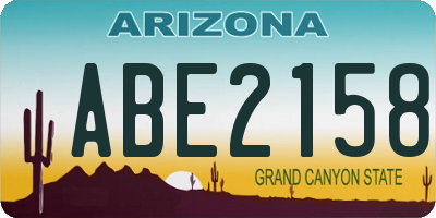 AZ license plate ABE2158