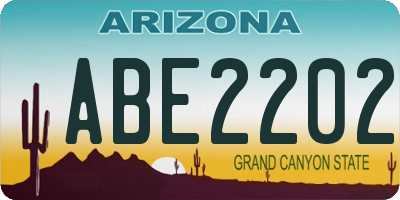 AZ license plate ABE2202