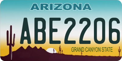 AZ license plate ABE2206