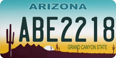 AZ license plate ABE2218