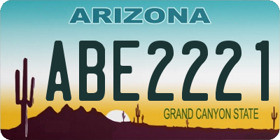 AZ license plate ABE2221
