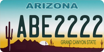 AZ license plate ABE2222