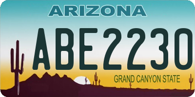 AZ license plate ABE2230
