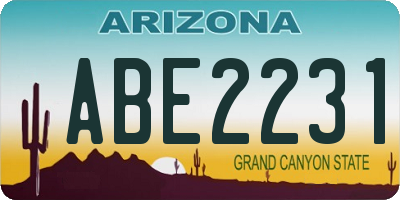 AZ license plate ABE2231