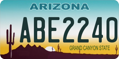 AZ license plate ABE2240