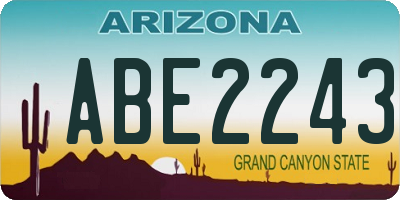AZ license plate ABE2243