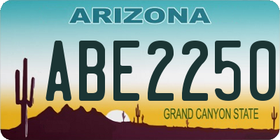 AZ license plate ABE2250