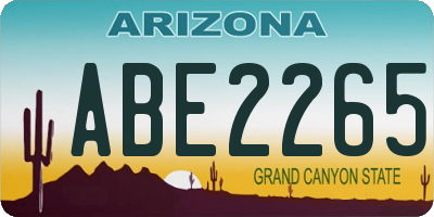 AZ license plate ABE2265