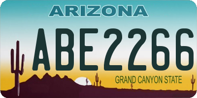 AZ license plate ABE2266