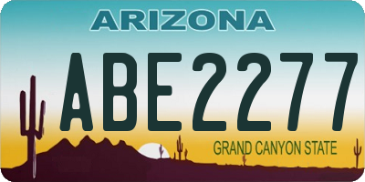 AZ license plate ABE2277