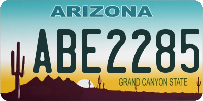 AZ license plate ABE2285