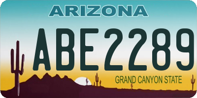 AZ license plate ABE2289