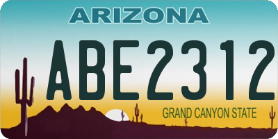 AZ license plate ABE2312