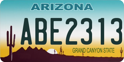 AZ license plate ABE2313