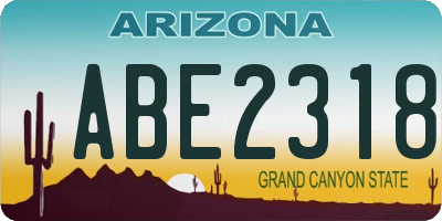 AZ license plate ABE2318