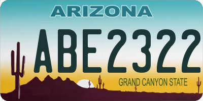AZ license plate ABE2322