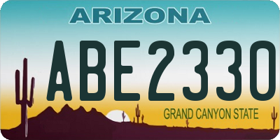 AZ license plate ABE2330