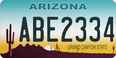 AZ license plate ABE2334