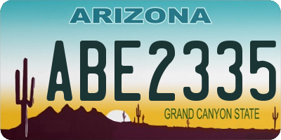 AZ license plate ABE2335