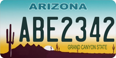 AZ license plate ABE2342
