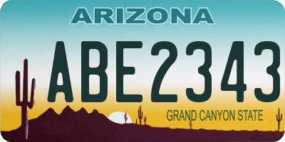 AZ license plate ABE2343