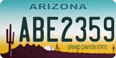 AZ license plate ABE2359