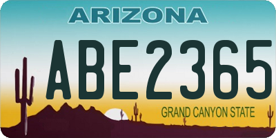 AZ license plate ABE2365