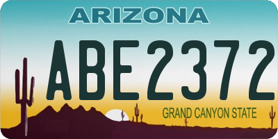 AZ license plate ABE2372