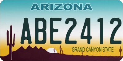 AZ license plate ABE2412