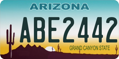 AZ license plate ABE2442