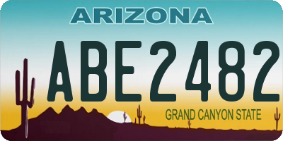 AZ license plate ABE2482