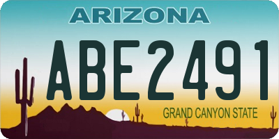 AZ license plate ABE2491