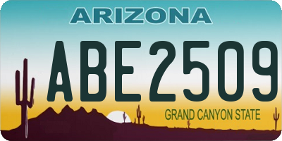 AZ license plate ABE2509