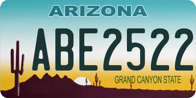 AZ license plate ABE2522