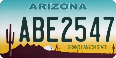 AZ license plate ABE2547