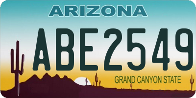 AZ license plate ABE2549