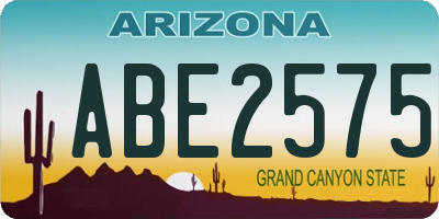 AZ license plate ABE2575