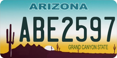 AZ license plate ABE2597