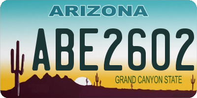 AZ license plate ABE2602