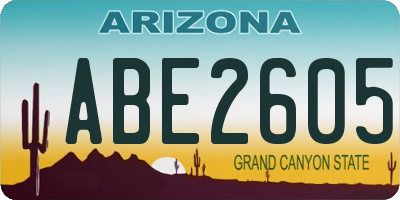 AZ license plate ABE2605