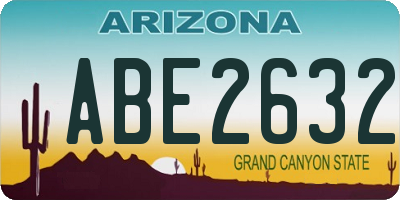 AZ license plate ABE2632