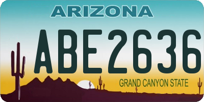 AZ license plate ABE2636