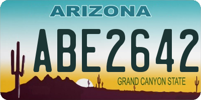 AZ license plate ABE2642