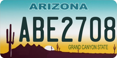AZ license plate ABE2708