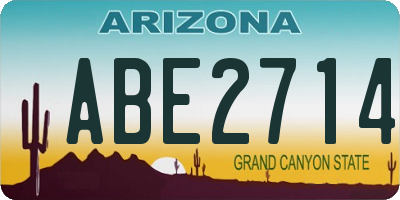 AZ license plate ABE2714