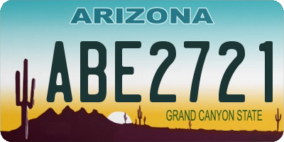 AZ license plate ABE2721